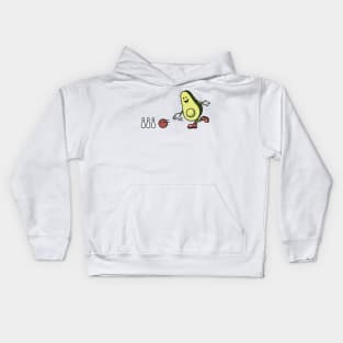 Avocado Playing Bowling Kids Hoodie